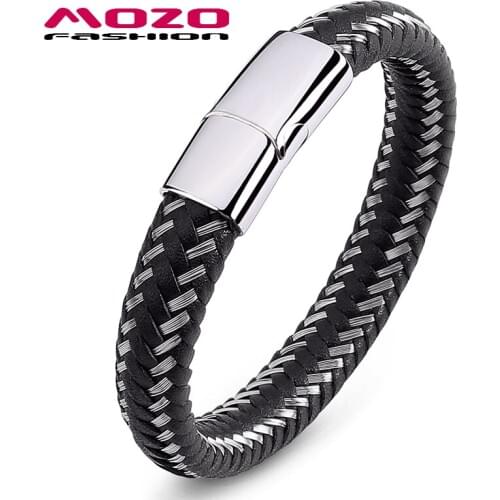 Hot Sale Classic Woman Simple Bracelet Leather Charm Male knot Punk Fashion Jewelry 2 color Black Brown SY008