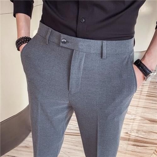 Plus Size 28-44 mens fashion business suit pants 2021 new mens spring autumn new high-quality casual trousers formal trousers