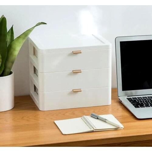Desktop storage box, cosmetics jewelry box, plastic storage drawer, multi-functional sundries storage rack