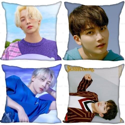 Seventeen KPOP JEONGHAN Pillow Cover Bedroom Home Office Decorative Pillowcase Square Zipper Pillow Cases Soft No Fade 0508
