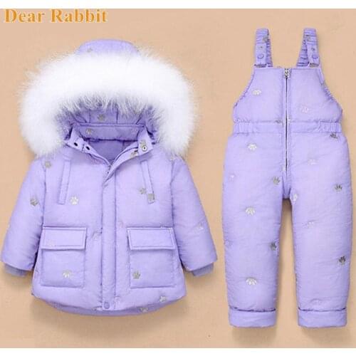 New Year Winter Down Jacket Overalls For Kids Toddler Baby Girl boy clothes Children Coat Pant Clothing Set Hooded Parka 1-4 Yrs