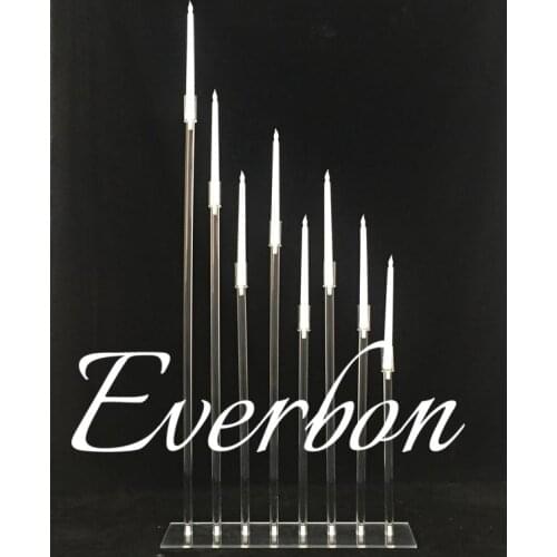 New Acrylic Candelabra 8 Heads / Arms Candle Holders Wedding Table Centerpiece Flower Stand Holder Candelabrum Party Home Decor