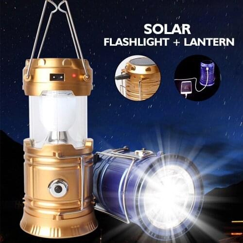 New LED portable searchlight telescopic folding 5800 lantern multifunctional solar camping lamp camping lamp