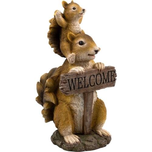 Adorable Garden Squirrel Statue Porch Patio Yard Lawn Decoration Crafts Ornaments Sculpture Housewarming Gift