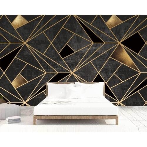 Custom wallpaper 3d black creative simple geometric background wall living room bedroom hotel mural restaurant decoration обои