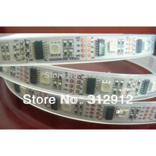 5m led digital strip,DC5V input,WS2801IC(256 scale);32pcs IC and 32pcs 5050 SMD RGB each meter;without controller