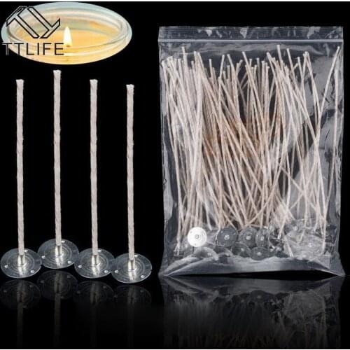 TTLIFE 100PCS/Set 9/15/20cm Candle Smokeless Wick Jelly Wax Soybean Wax Special Handmade Homemade Scented Candle DIY Material