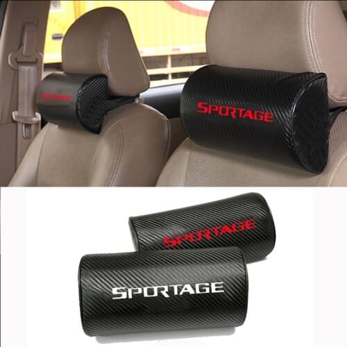 Carbon Fiber Texture PU leather Auto Car Seat Head Neck Rest Cushion Headrest Pad Car Neck Pillow For Kia Sportage