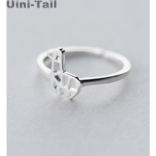 Uini-Tail hot new 925 sterling silver cute creative hollow deer opening ring Korean fashion trend sweet high quality GN799