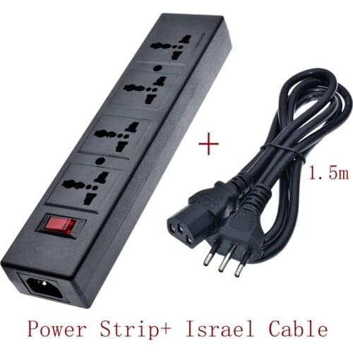 Multifunction Italy 250v 10a 1.5m 4 jack EU Universal power Strip PDU IEC320 C14 Outlet adaptor cord Socket