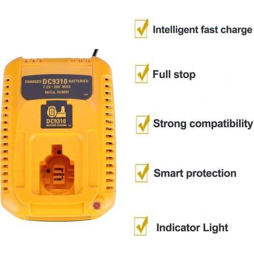 For Dewalt Battery Charger DC9310 7.2V-18V Nicad & Nimh Battery DW9057 DC9071 DC9091 DC9096 Batteia Charger