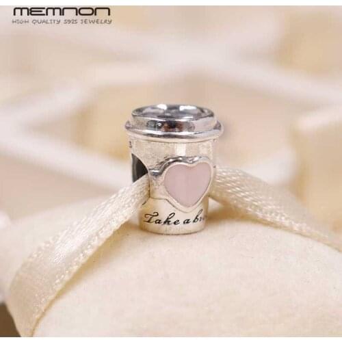 Summer Drink To Go cup Charms 925 sterling silver Enamel Charm fit bead Bracelets DIY for women Memnon fine jewelry