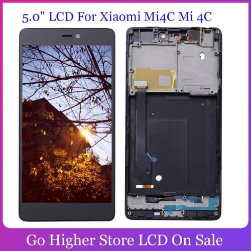 5.0" LCD For Xiaomi Mi4C Mi 4C Lcd Display Digitizer Touch Screen Assembly Repair Part WITH FRAME Mi 4C LCD+ Free Tools