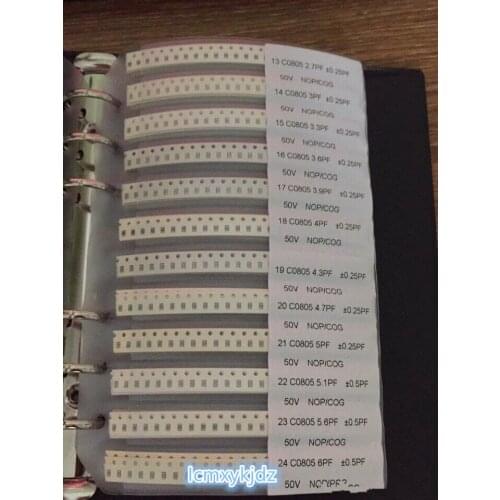 100PCS/Lot 0805 capacitance 0.5pF 1pF 10pF 8.2pF 4.7pF 2.2pF 47pF 22pF-1uf SMD Resistor Kit Assorted Kit ,New free shipping