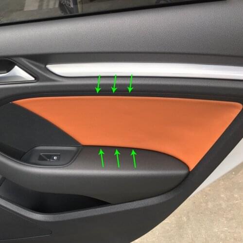 4pcs Microfiber Leather Interior Car Styling Door Panel Covers Trim For For Audi A3 2014 2015 2016 2017 2018