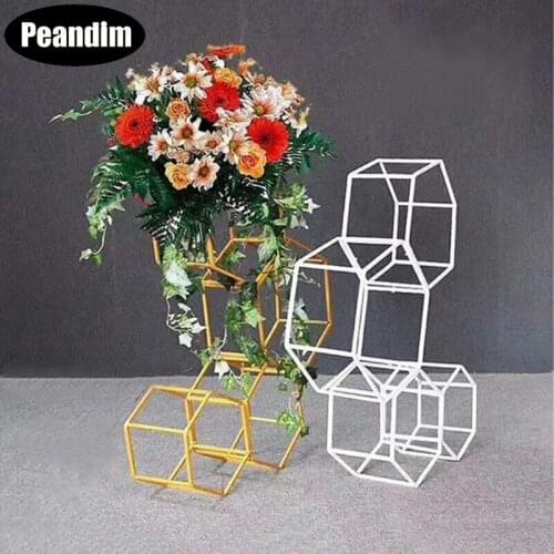 Peandim 4PCS Floor Vases Metal Vase Plant Dried Floral Holder DIY Wedding Corridor Decoration Flower Stand Party Christmas Decor