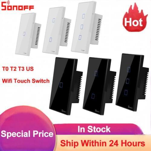 Sonoff T0 T2 T3 US Smart Switch WiFi Touch Wall Smart Wireless Timer Light Switch Via Ewelink APP Works with Alexa Google Home