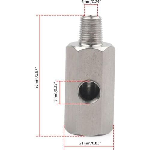 1/8\" BSPT Oil Pressure Sensor Tee to NPT Adapter Turbo Supply Feed Line Gauge