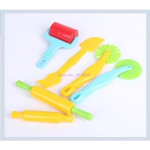 DHL 50set 6pcs/11pcs Creative 3D Plasticine Tools Playdough Set, Clay Moulds Deluxe Set, Learning & Education Toys