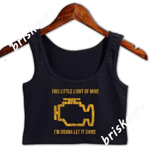 This Little Light Of Mine Tshirt Check Engine Ligh Crop Top S-XXL Natural Interesting Summer Trend Tops For Girl Designing Vest