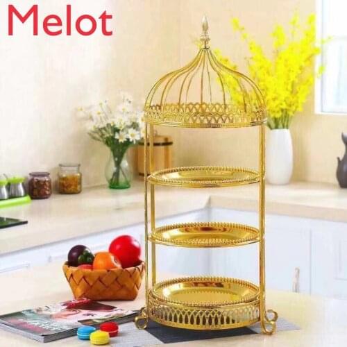 European-Style Castle Bird Cage Cake Plate Dim Sum Plate KTV Bar Hotel High-End Multi-Layer Fruit Plate Court Style