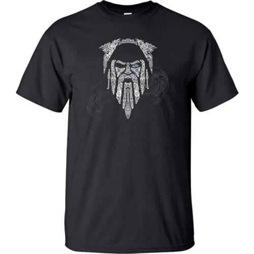 Odin Vikings Tshirt Men Son Of Odin T shirt Summer Short Sleeve Valhalla Black T-Shirt Sons Of VikingScandinavian Runes Tops