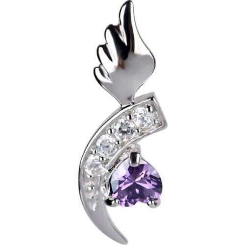 GND0340 925 Sterling Silver Pendant Beauty Purple Cubic Zirconia Romantic Necklaces Pendants Fashion Jewelry For Women