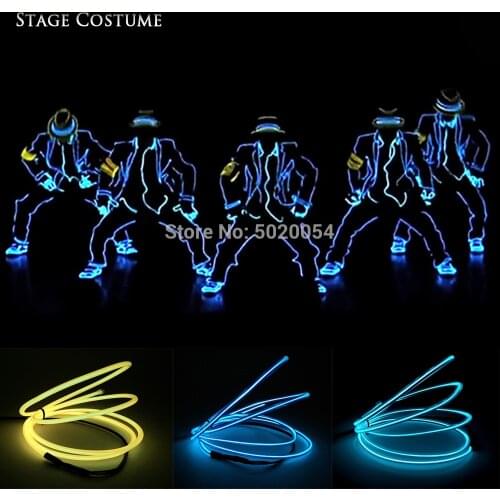 Hot Selling Dance Wear EL Wire Flashing Costume Jazziness Wear Led Luminous Suit For Dance Stage Show Costums
