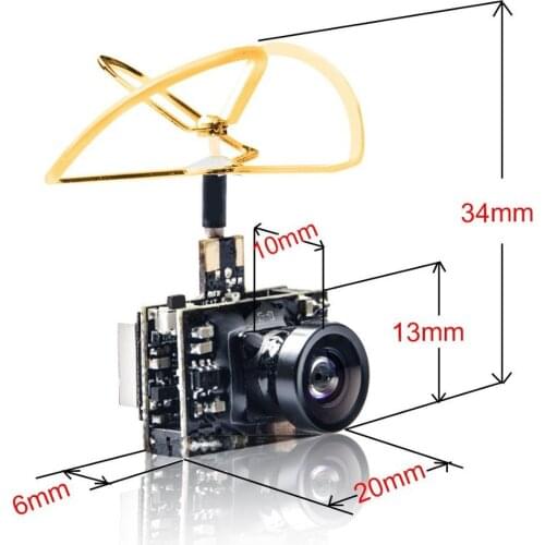 AKK A2 5.8Ghz 40CH 200mW FPV Transmitter Raceband 600TVL 1/4 Cmos Mini FPV Micro AIO Camera with Clover Antenna for FPV Drone