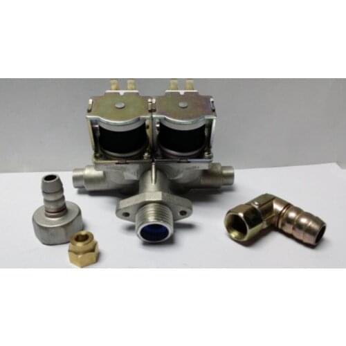 KG11-25STW Gas flap cake baking oven double solenoid valve inlet is G1/2 male the left and right air outlets are M14*1.25