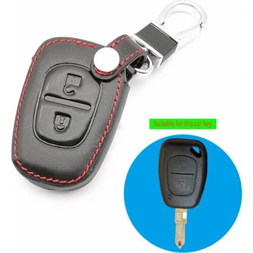 2 Buttons Leather Car Key Case Remote Cover For Renault TRAFIC VIVARO PRIMASTAR MASTER KANGOO