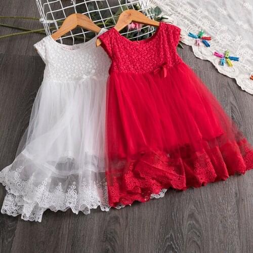 Girls Summer Dress Lace Flower Style Kids Dresses for Girls Embroidery Floral Wedding Evening Children Clothing Princess Costume