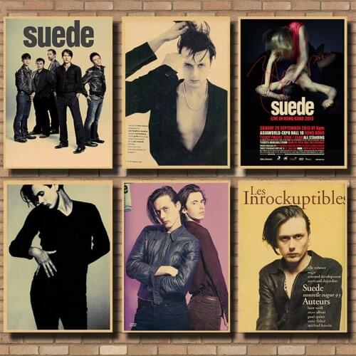 Hot SUEDE Rock band Kraft paper Posters music team star classic decorative painting poster wall sticker