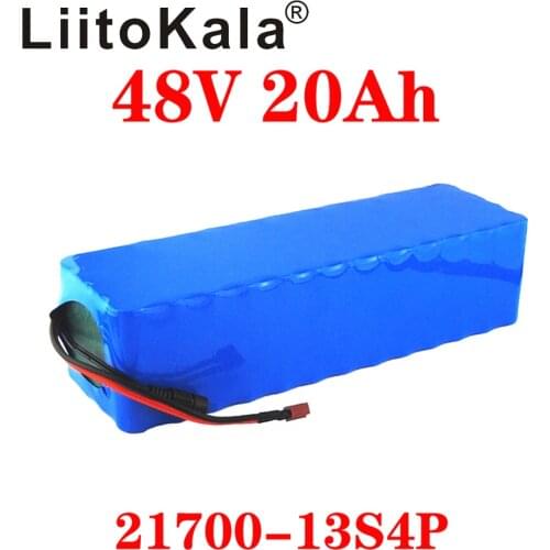 LiitoKala 48V 20AH 48V Lithium battery 21700 5000mAh 13S4P 500W Scooter Battery 48v20ah Electric Bike Battery