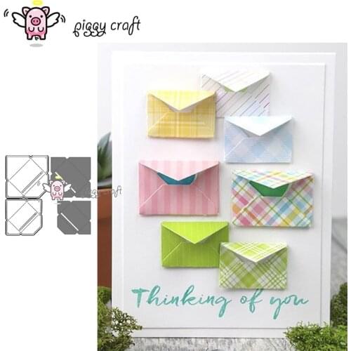 Piggy Craft metal cutting dies cut die mold 2Pcs Pop up Envelope Scrapbook paper craft knife mould blade punch stencils dies