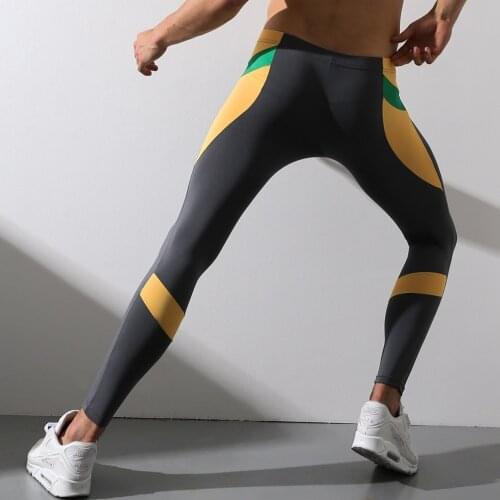 Superbody 2018 New Mens Long Johns Fashion Sexy Polyester Underwear Winter Warm Undershirts Patchwork Sports Running Leggings