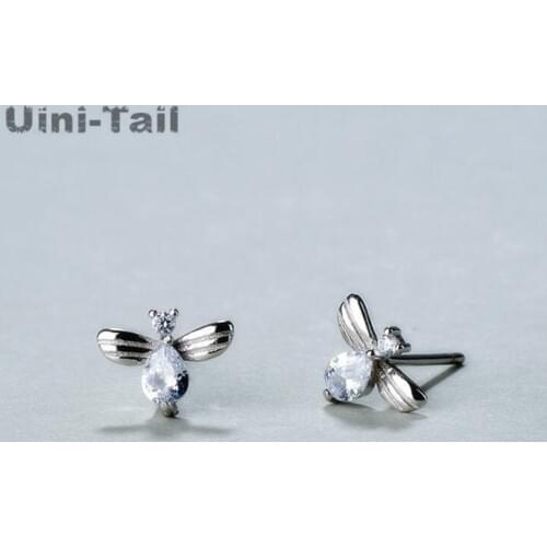 Uini-Tail 2019 new listing 925 sterling silver simple cute bee stud ear sweet small fresh fashion trend hypoallergenic jewelry