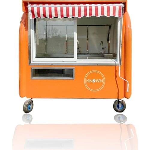 New design hand push 220cm long food trailer food kiosk mobile food cart hotdog food trailer