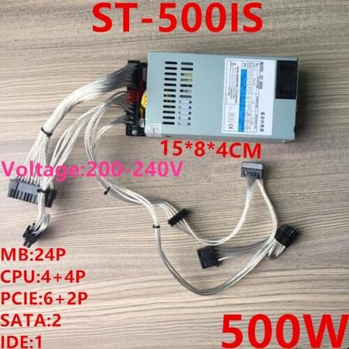 New PSU For Seventeam AIO HTPC FLEX ITX NAS LOLI Small 1U K39 K49 T34 T39 R47 R44 M41 A35 S3 ZS-A4 G5 500W Power Supply ST-500IS