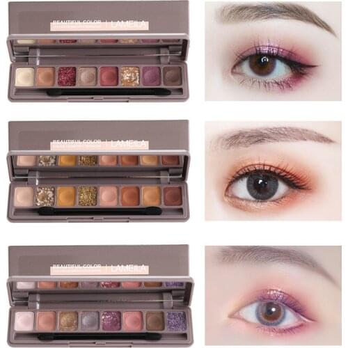 12 Grid Fingertip Eyeshadow Palette Super Fire 9 Color Eyeshadow Glitter Pearly Waterproof Eye Shadow Palette Kit Palette