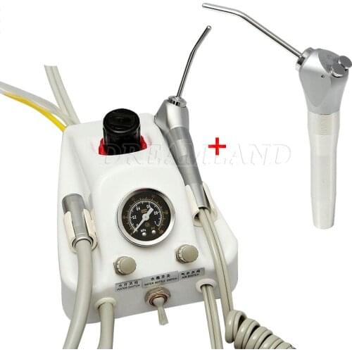 4Hole Portable Dental Air Turbine Unit Work SN4 With Air Compressor & Multi-funktion Air-Water Spray Triple Syringe