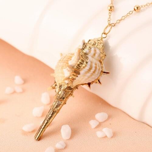 Simple Necklace for Women Conch Scallop Pendant Chain Necklacens Jewelry Wholesale
