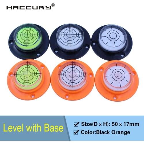 HACCURY Bubble Spirit Level Round level bubble Universal Protractor Liquid level Indicator Size 50x17mm