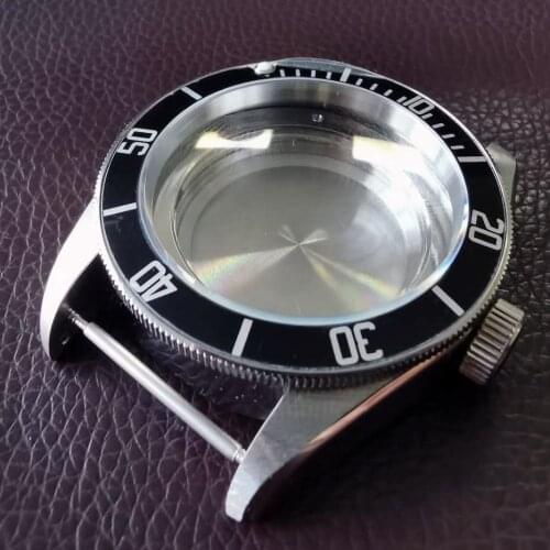 41mm Sapphire Glass Aluminum Blue Bezel Watch Parts stainless steel Case