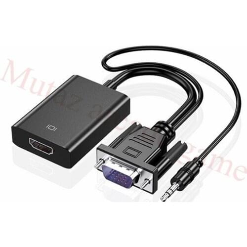 Brand New Full HD 1080P VGA to HD Converter Adapter Cable With Audio Output VGA HD Adapter for PC laptop to HDTV Projector