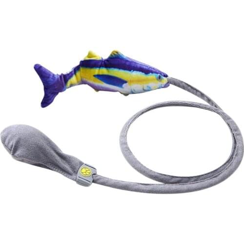 Modern Fashionable Practical Cool Toys Chew Toys Durable Cartoon Patterns Pet Funny Cat Stick Simulation Jumping Fish Toy