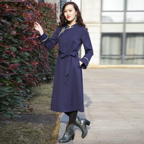 Tibetan dress tibetan clothing Chinese dress cheongsam qipao orienal China traditional Chinese clothing for women AA4131