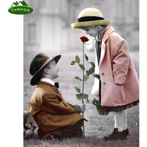 Yumeart 5D DIY Diamond Painting Best Friends Childhood Memories Rhinestone Diamond Embroidery Mosaic Cross Stitch Christmas Gift