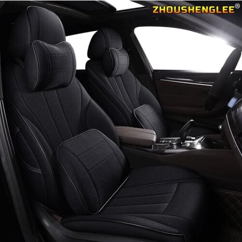 ZHOUSHENGLEE Custom FLAX car seat covers set For Volvo S80 XC60 S60 C30 S90 C70 V60 V40 XC90 XC40 S40 XC Classic Automobiles Sea