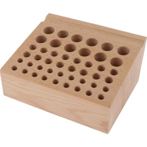 1Pcs 46 Holes Leather Craft Wooden Stand Holder Holding Organizer for Leather